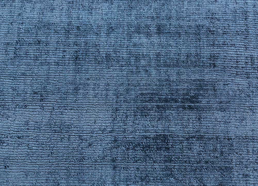 basis blue viscose Hand Loom Rug - CloseUp