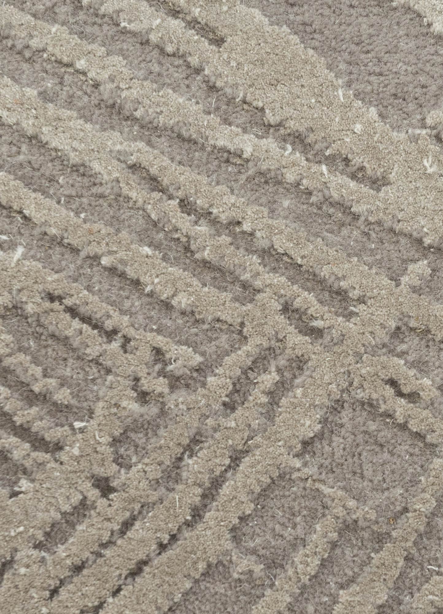 free verse by kavi beige and brown wool and silk Hand Knotted Rug - CloseUp