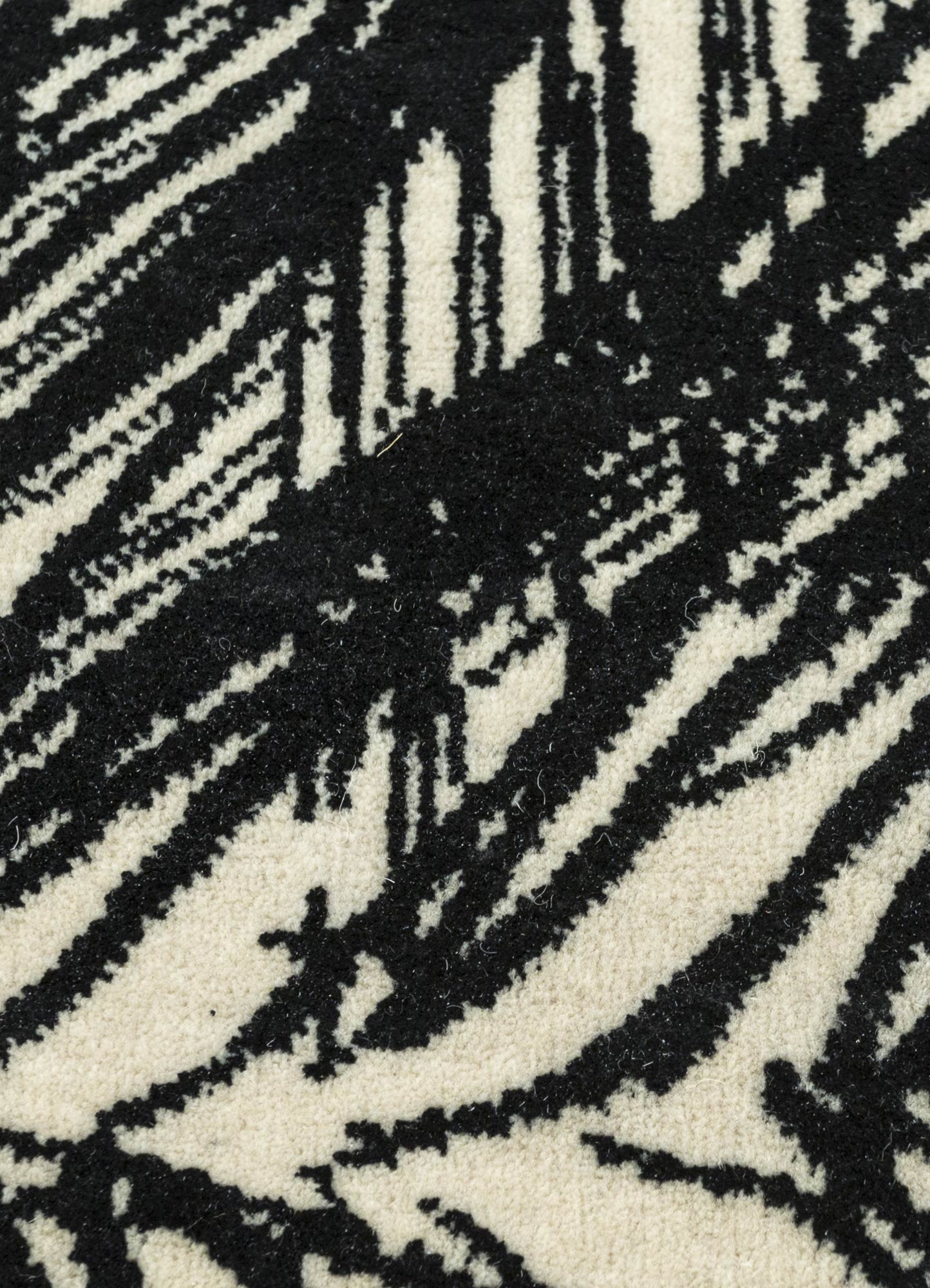 free verse by kavi grey and black wool and silk Hand Knotted Rug - CloseUp