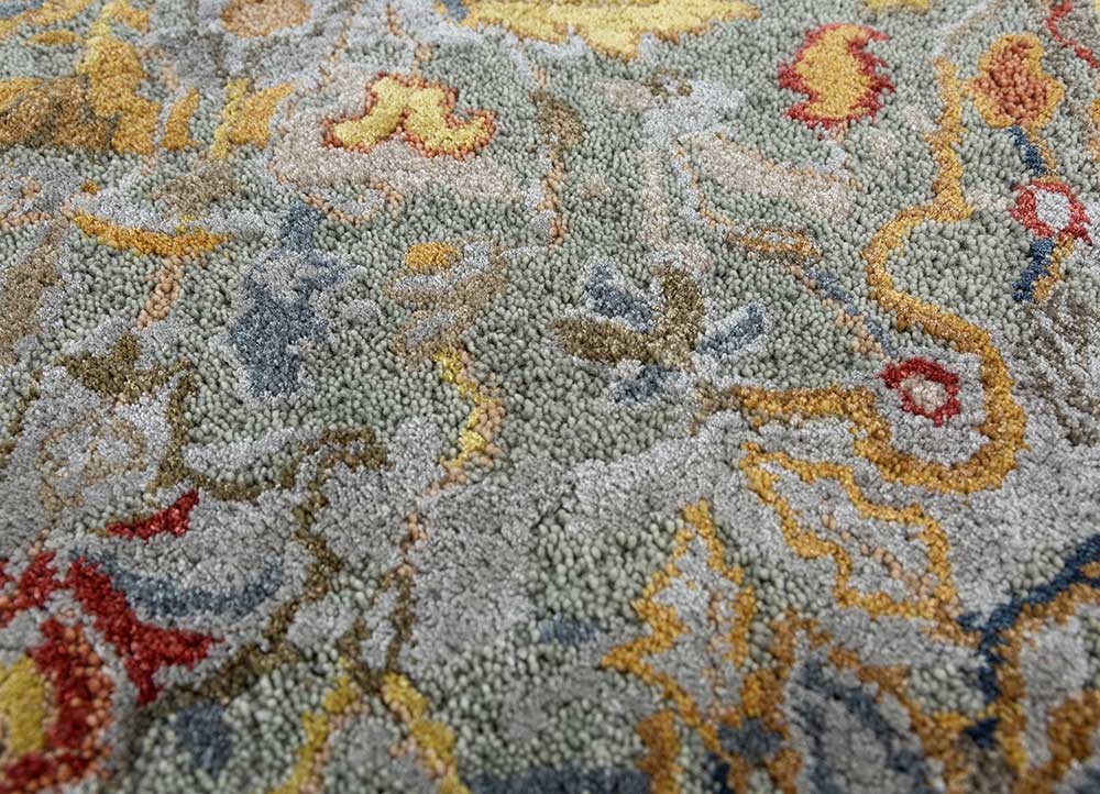 mythos grey and black wool and viscose Hand Tufted Rug - CloseUp