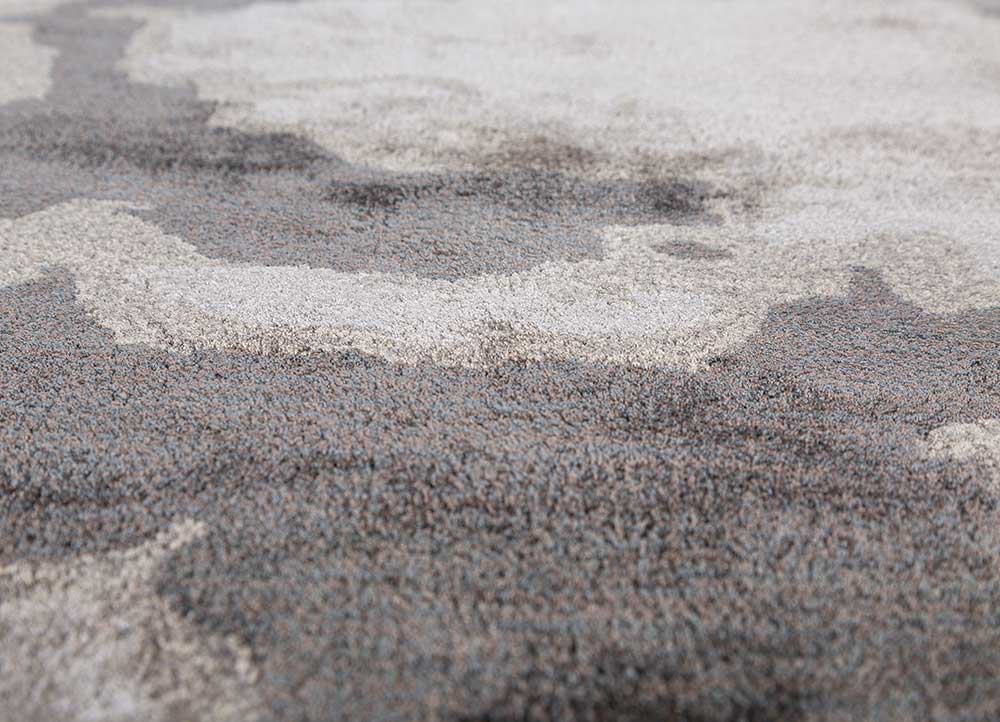 genesis grey and black viscose Hand Tufted Rug - CloseUp