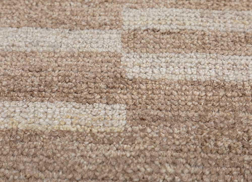 manifest beige and brown afghan wool Hand Knotted Rug - CloseUp