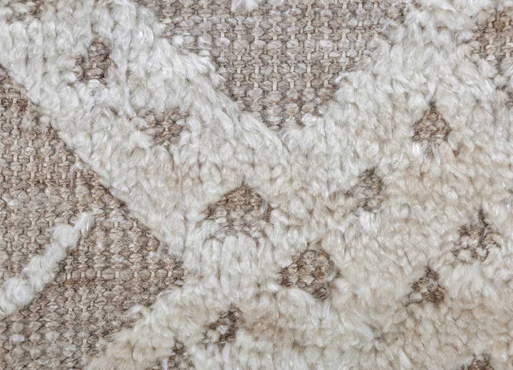 thyme ivory wool Hand Knotted Rug - CloseUp