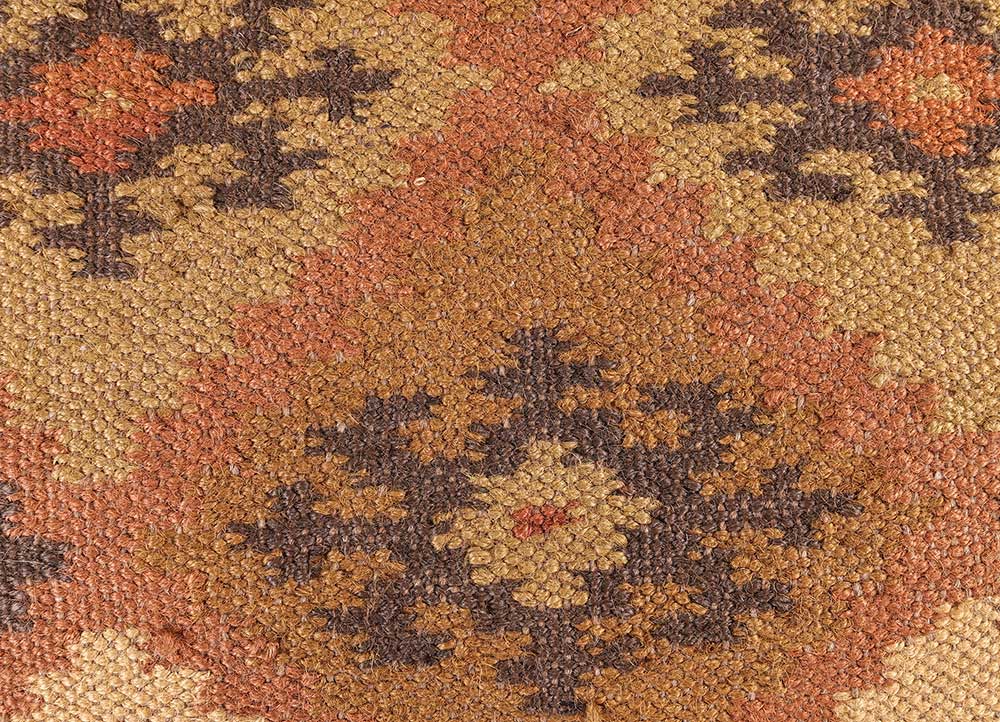 cushion beige and brown jute and hemp Cushion Cover Rug - CloseUp