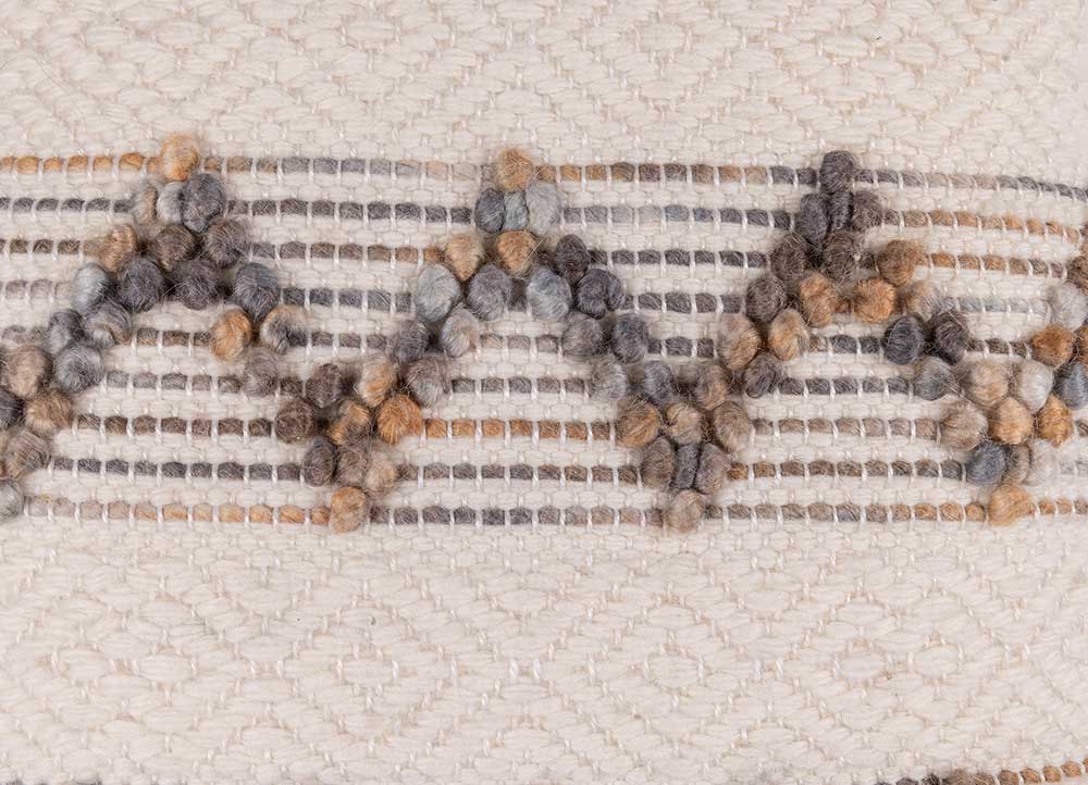 cushion ivory wool Cushion Cover Rug - CloseUp