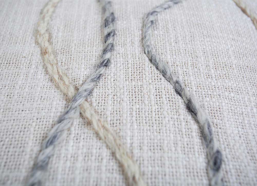 cushion ivory wool Cushion Cover Rug - CloseUp