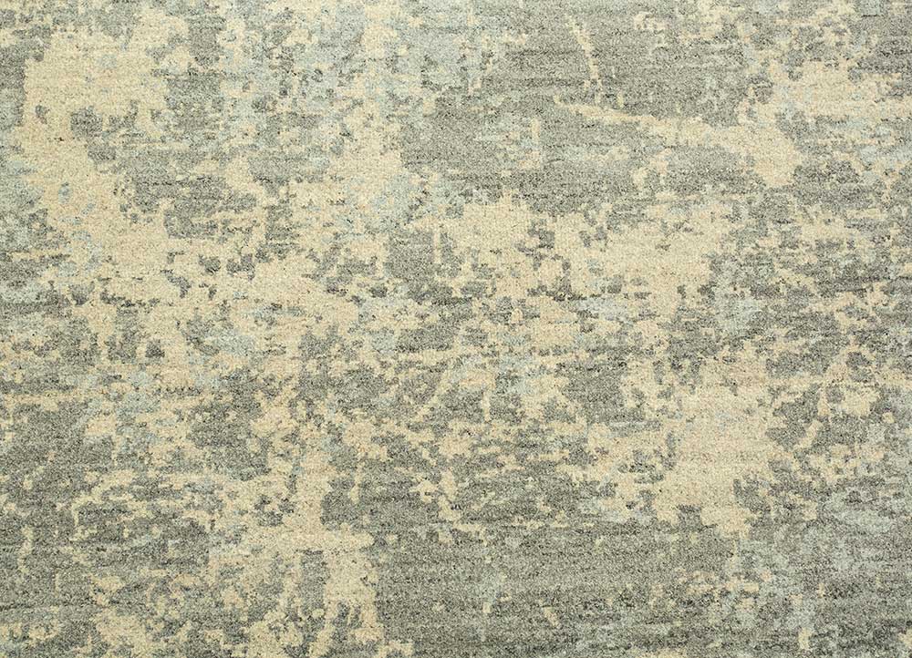 chaos theory by kavi beige and brown wool Hand Knotted Rug - CloseUp