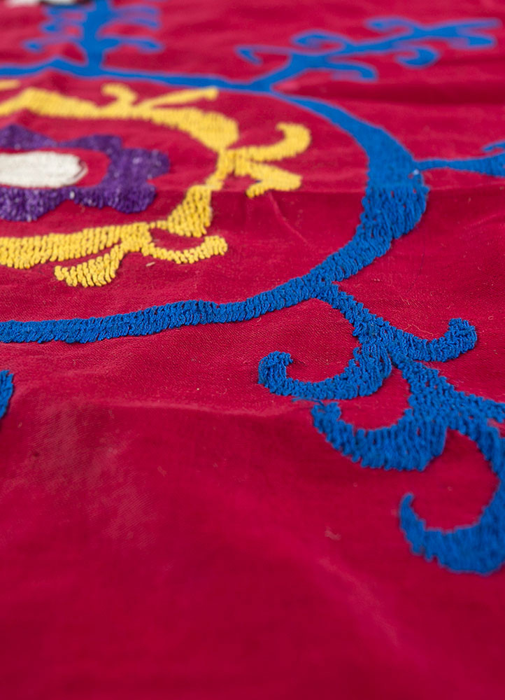 jean red and orange cotton Hand Loom Rug - CloseUp jean red and orange cotton Hand Loom Rug - CloseUp