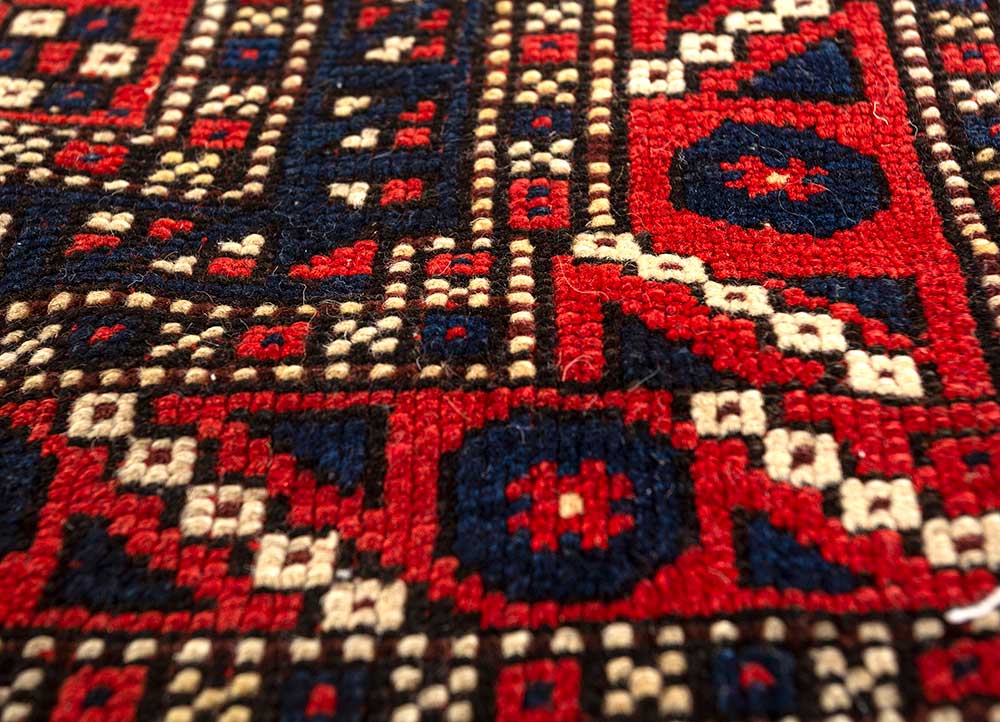 bespoke sile red and orange wool Wall Art Rug - CloseUp