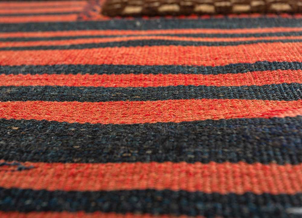 bespoke sile red and orange wool Wall Art Rug - CloseUp bespoke sile red and orange wool Wall Art Rug - CloseUp