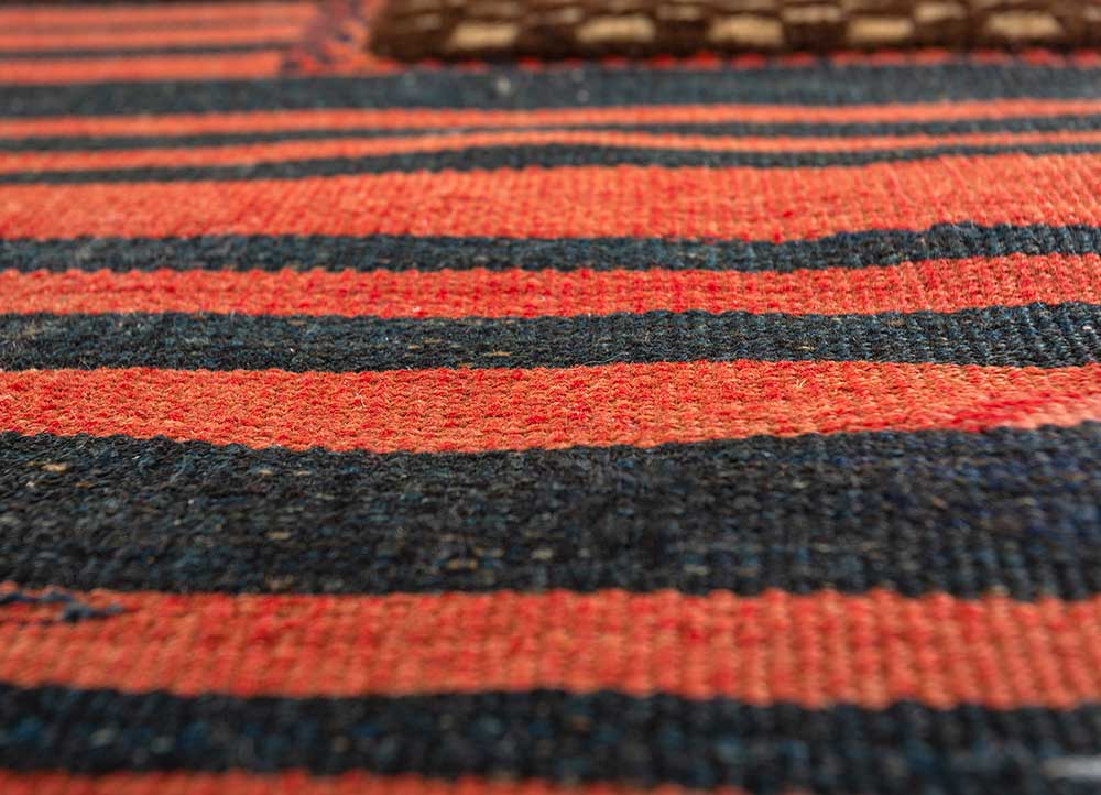 bespoke sile red and orange wool Wall Art Rug - CloseUp