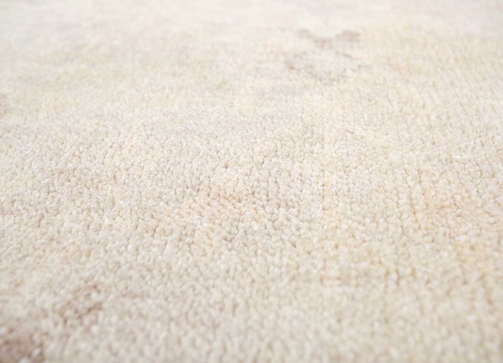 erbe beige and brown wool and viscose Hand Knotted Rug - CloseUp