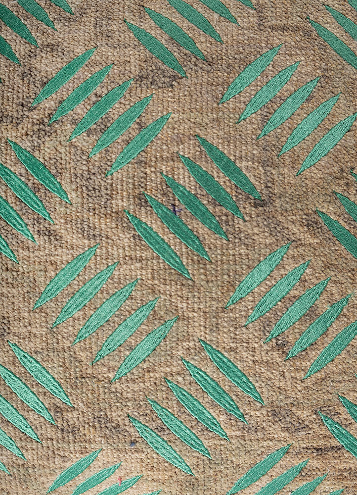 cushion green wool Cushion Cover Rug - CloseUp cushion green wool Cushion Cover Rug - CloseUp