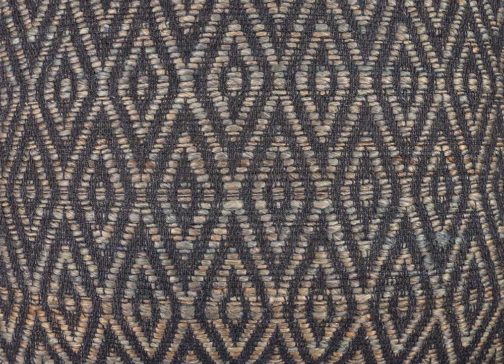 cushion blue jute and hemp Cushion Cover Rug - CloseUp cushion blue jute and hemp Cushion Cover Rug - CloseUp