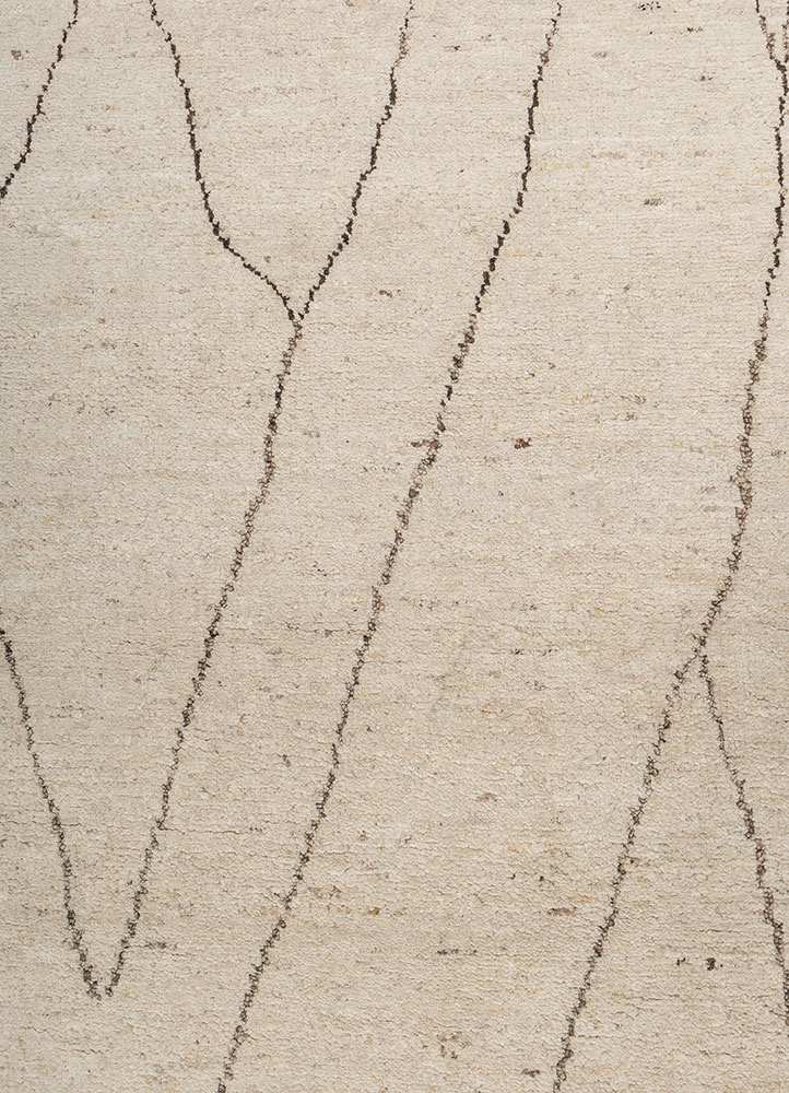 aprezo ivory wool Hand Knotted Rug - CloseUp
