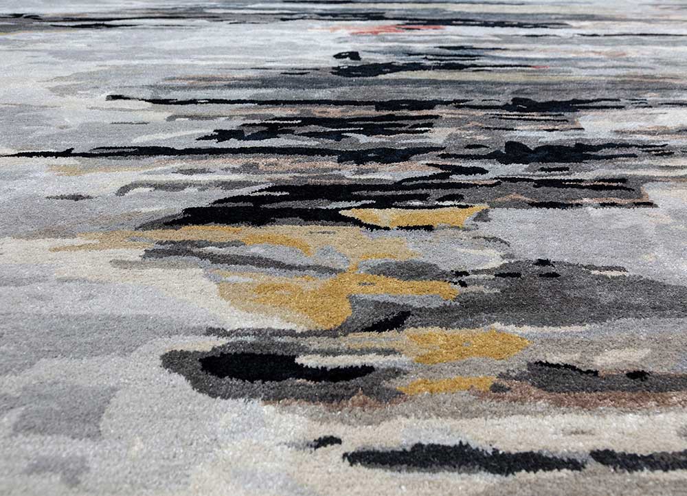 genesis grey and black wool and viscose Hand Tufted Rug - CloseUp genesis grey and black wool and viscose Hand Tufted Rug - CloseUp