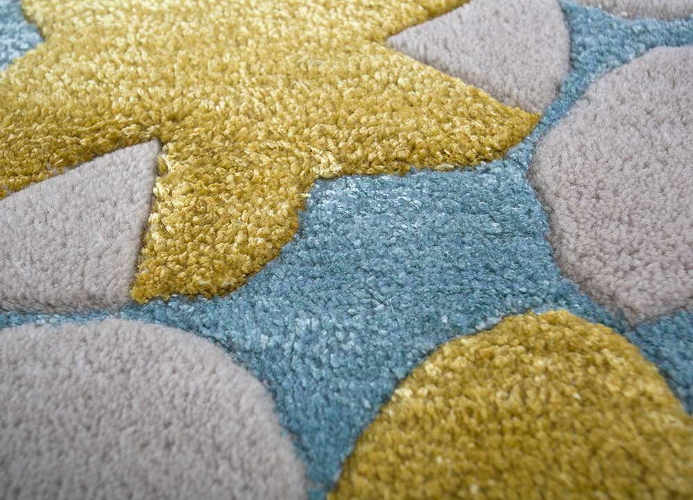 jaipur wunderkammer blue wool and viscose Hand Tufted Rug - CloseUp