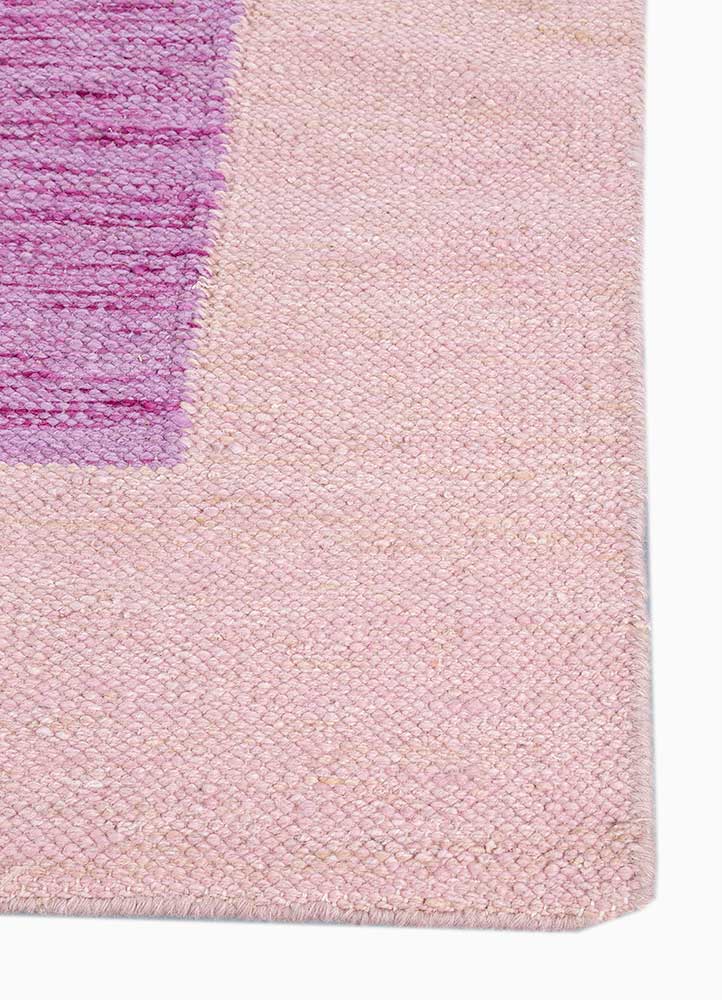 daaira pink and purple wool Flat Weaves Rug - Corner