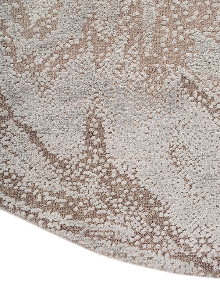 entropy grey and black wool and bamboo silk Hand Knotted Rug - Corner