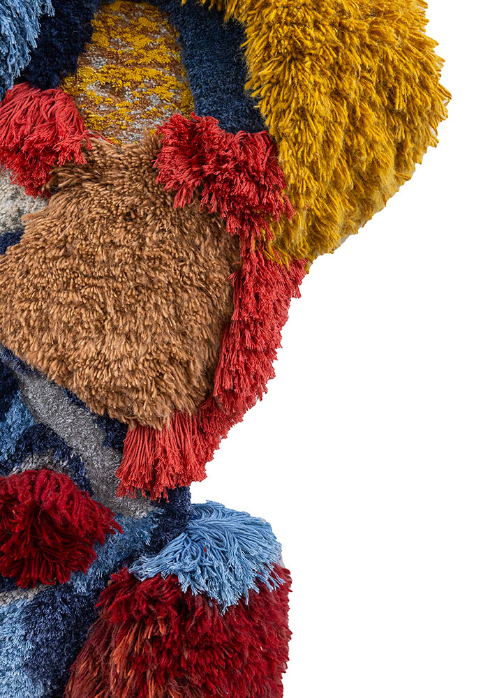 caminantes blue wool and bamboo silk Hand Knotted Rug - Corner caminantes blue wool and bamboo silk Hand Knotted Rug - Corner