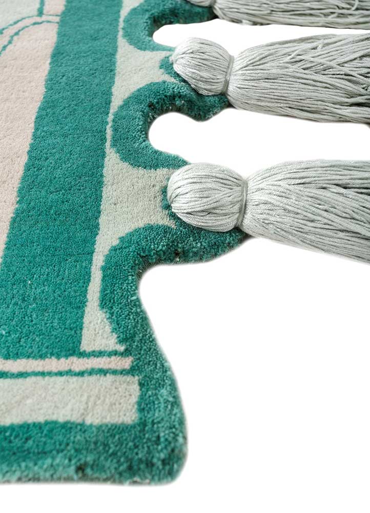 tatiana de nicolay blue wool Hand Knotted Rug - Corner