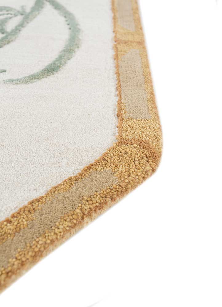 jardins du monde beige and brown wool Hand Knotted Rug - Corner