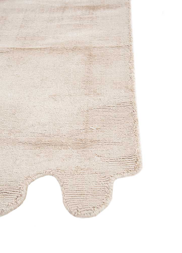 echo beige and brown viscose Hand Loom Rug - Corner