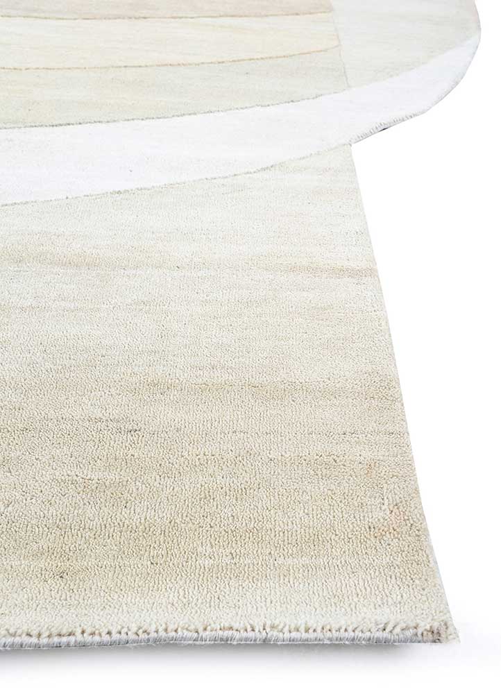 brahmaand ivory wool Hand Knotted Rug - Corner