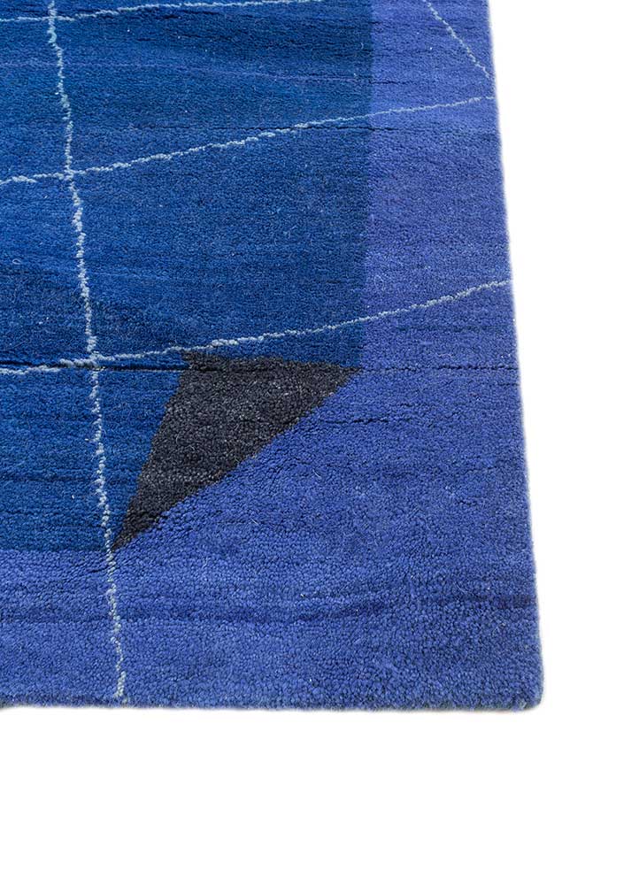 brahmaand blue wool Hand Knotted Rug - Corner brahmaand blue wool Hand Knotted Rug - Corner