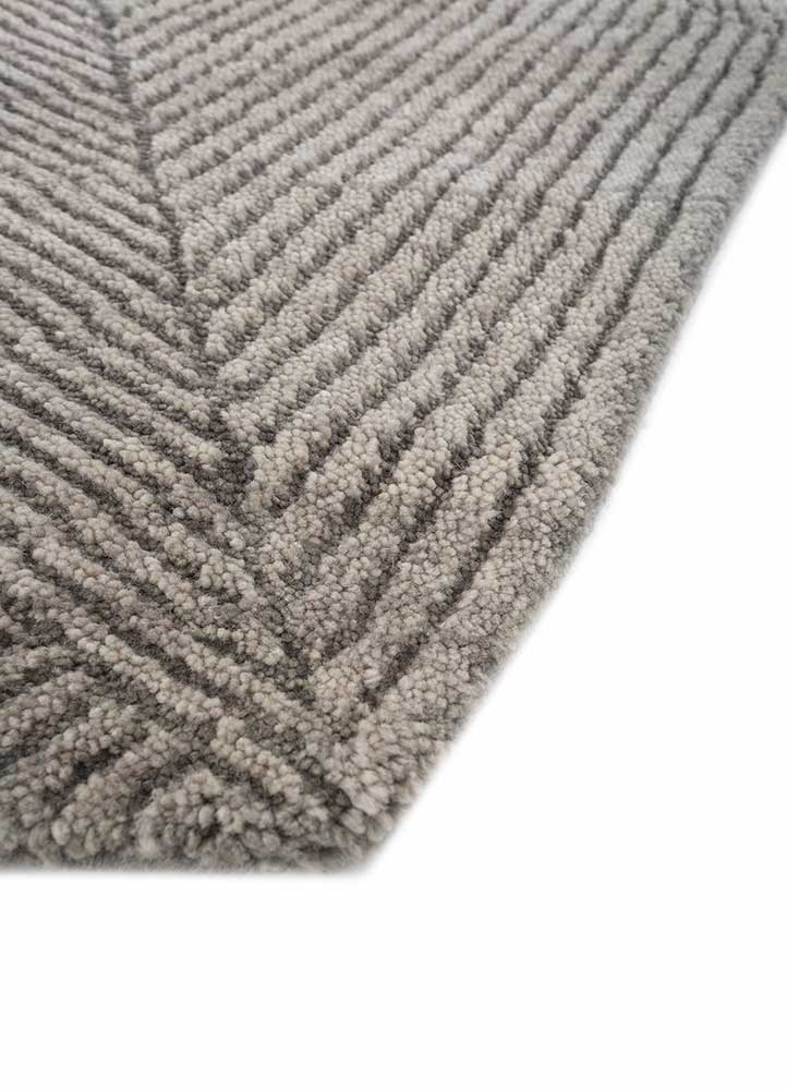 uvenuti grey and black wool Hand Knotted Rug - Corner