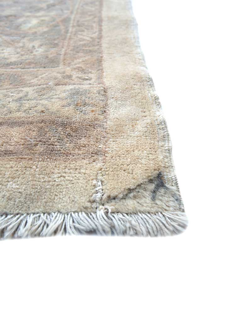 aalam gold wool Hand Knotted Rug - Corner