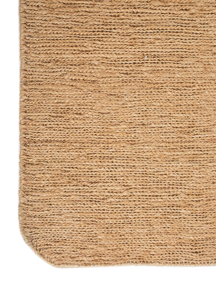 daaira beige and brown jute and hemp Hand Knotted Rug - Corner