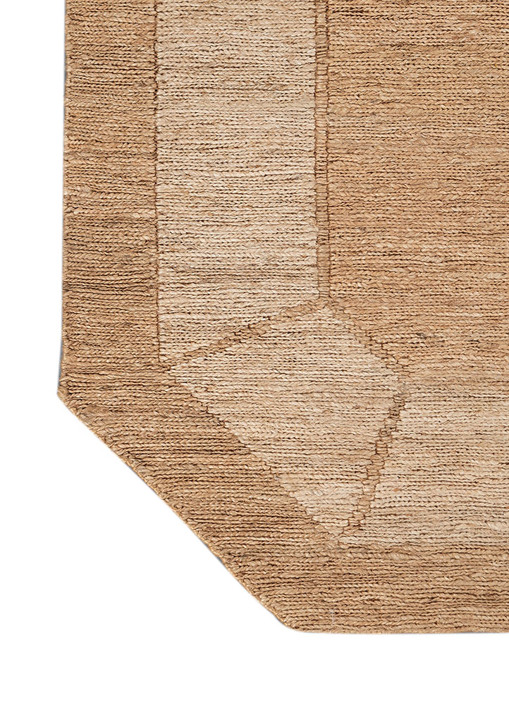 daaira beige and brown jute and hemp Flat Weaves Rug - Corner
