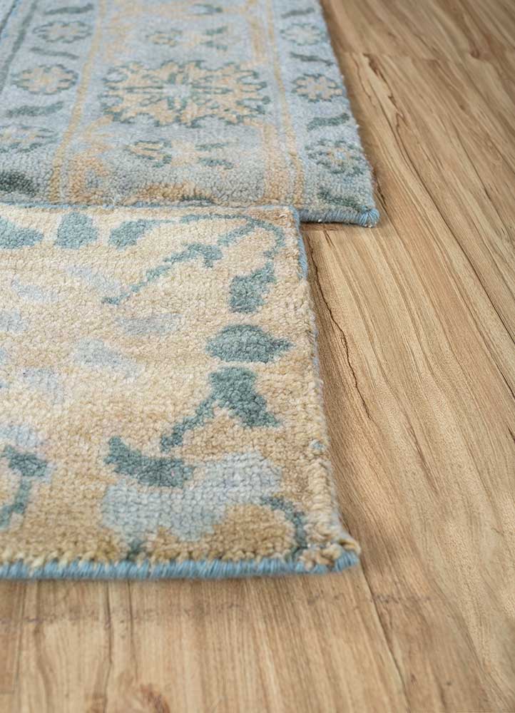 provenance blue wool and viscose Hand Knotted Rug - Corner