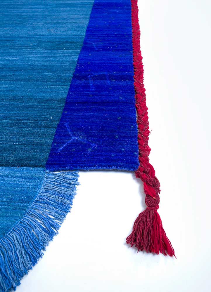 brahmaand blue wool Hand Knotted Rug - Corner brahmaand blue wool Hand Knotted Rug - Corner