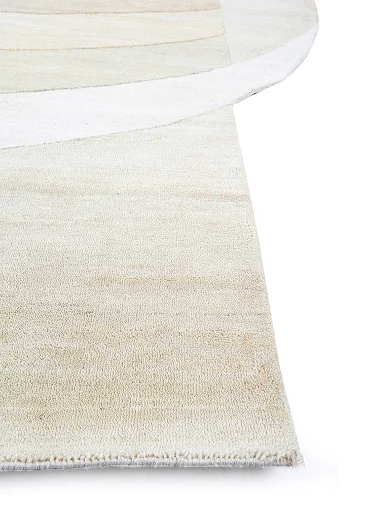 brahmaand ivory wool Hand Knotted Rug - Corner