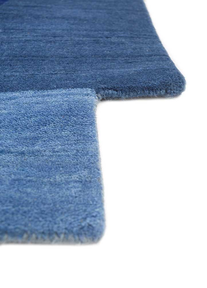 brahmaand blue wool Hand Knotted Rug - Corner