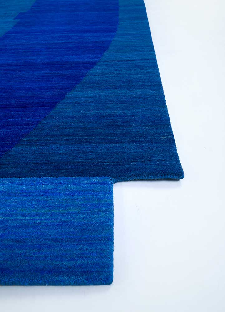 brahmaand blue wool Hand Knotted Rug - Corner brahmaand blue wool Hand Knotted Rug - Corner