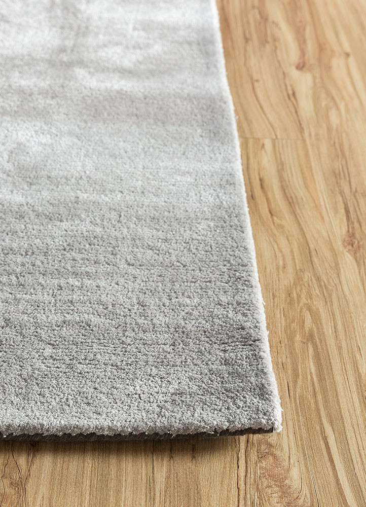 come around grey and black wool and viscose Hand Tufted Rug - Corner come around grey and black wool and viscose Hand Tufted Rug - Corner