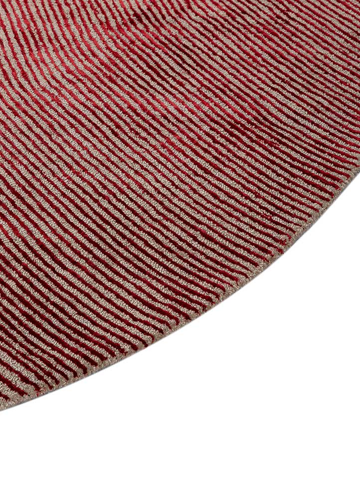come around beige and brown wool and viscose Hand Tufted Rug - Corner