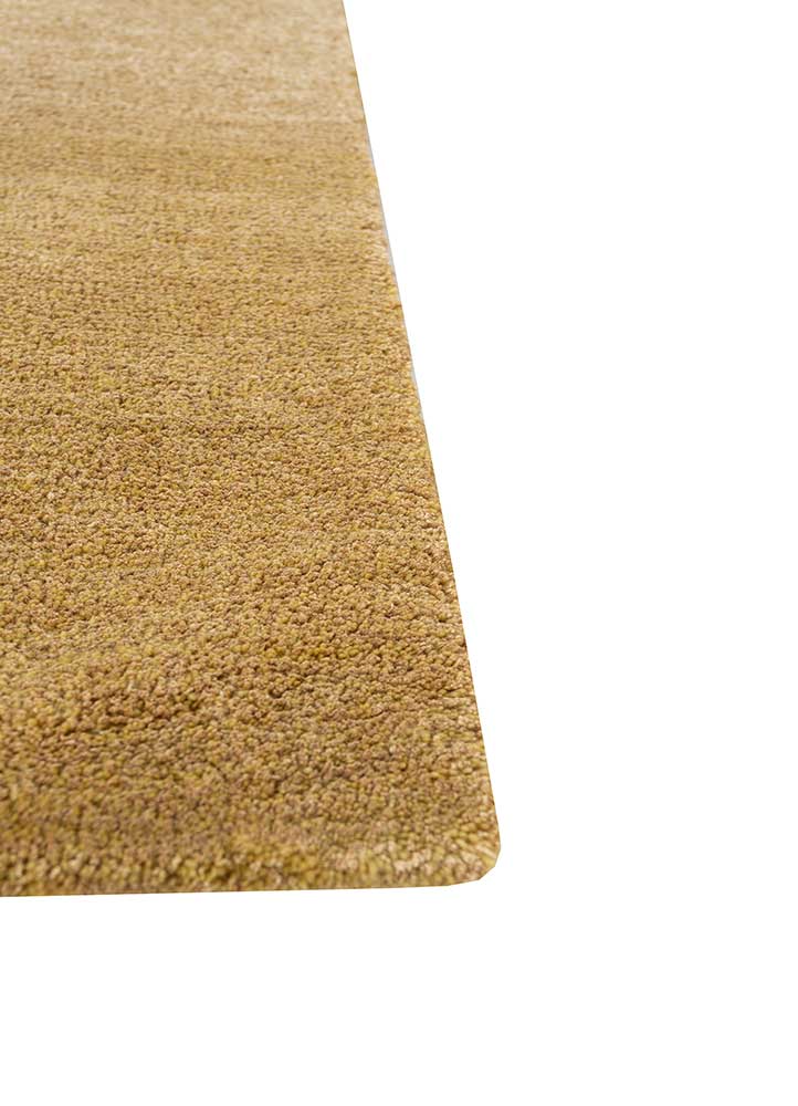 come around gold wool and viscose Hand Tufted Rug - Corner