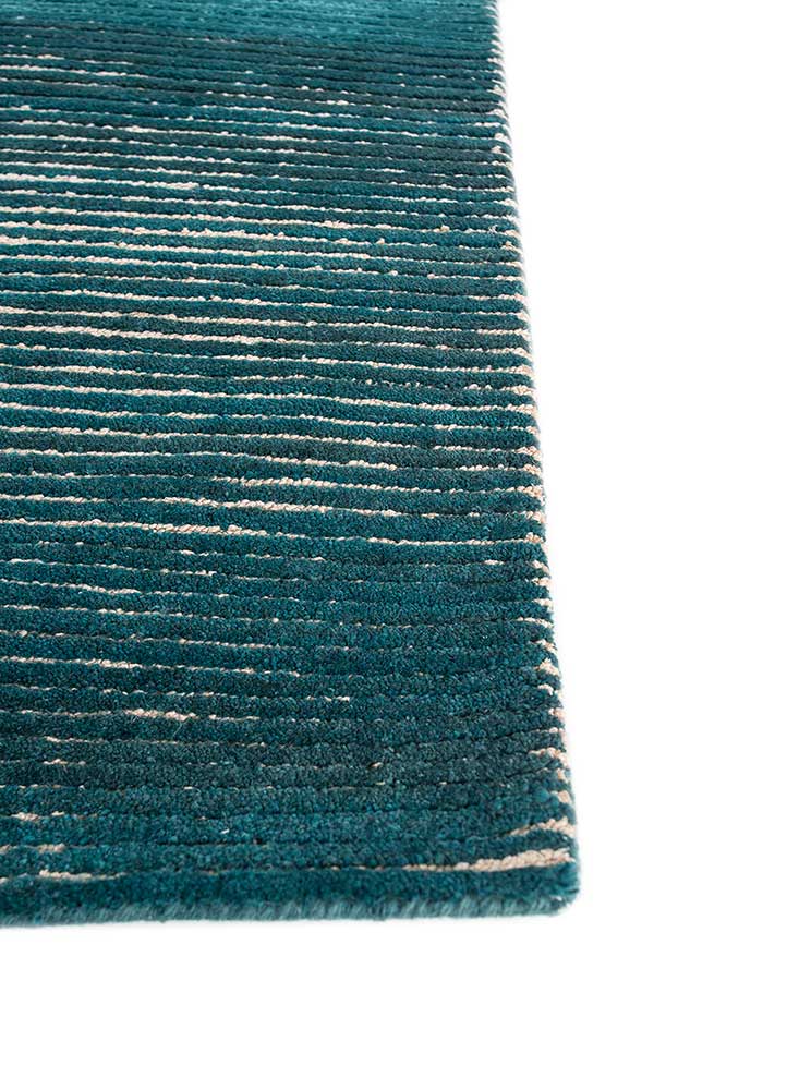 pathways blue wool and viscose Hand Tufted Rug - Corner