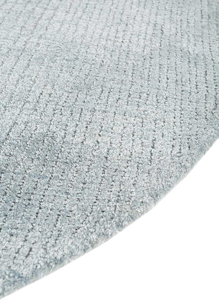 come around blue wool and viscose Hand Tufted Rug - Corner