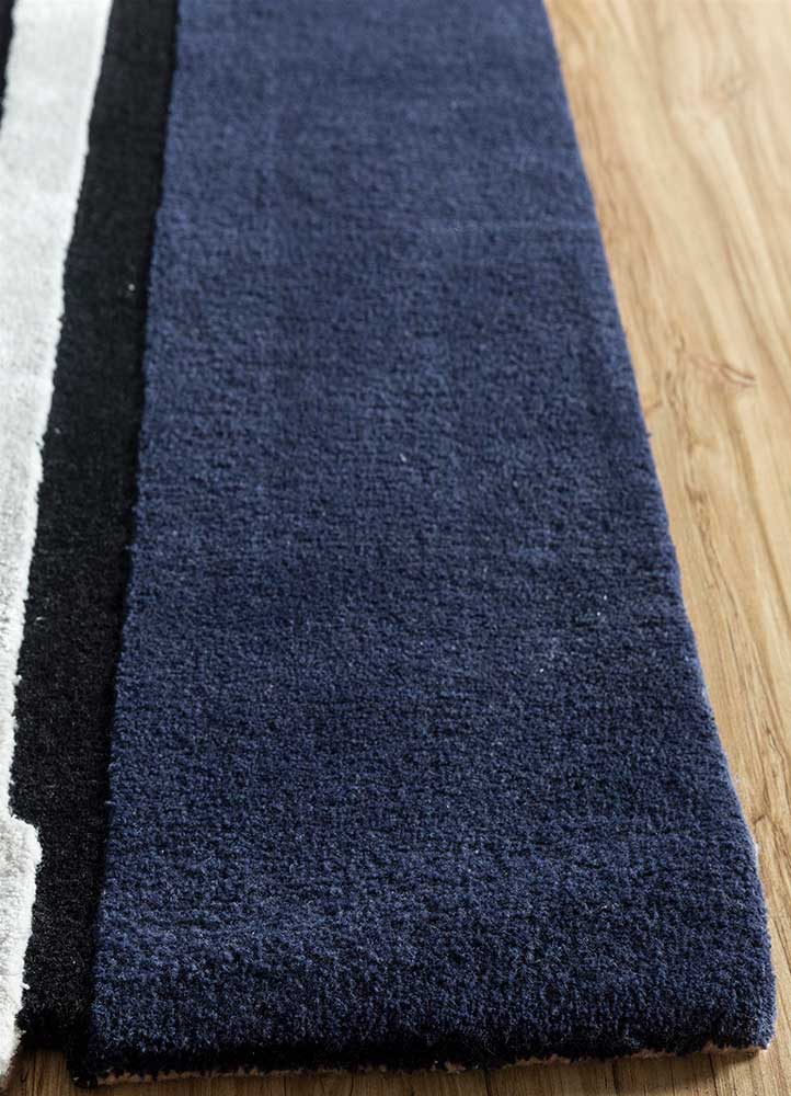 concoction blue wool and viscose Hand Tufted Rug - Corner