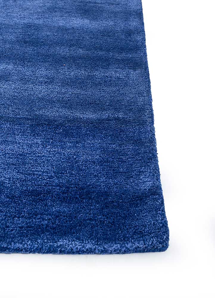 concoction blue wool and viscose Hand Tufted Rug - Corner