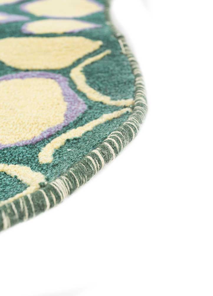 jaanwar blue wool Hand Tufted Rug - Corner