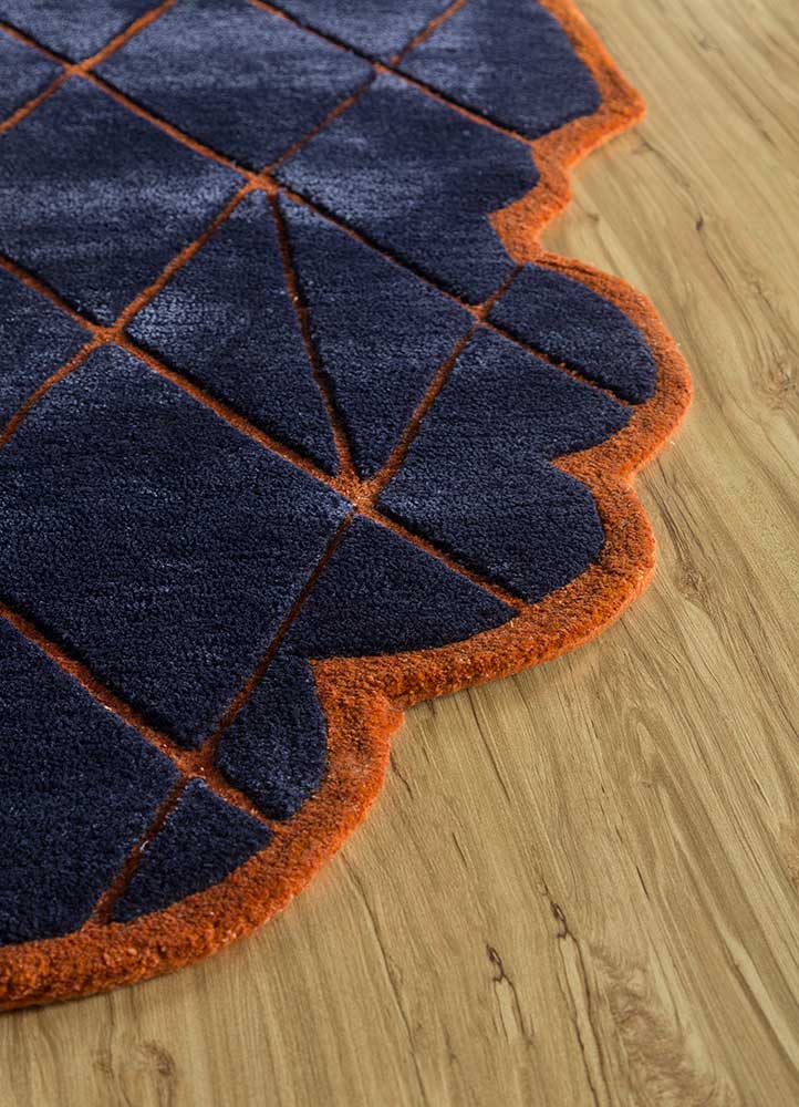 jaipur wunderkammer blue wool and viscose Hand Tufted Rug - Corner jaipur wunderkammer blue wool and viscose Hand Tufted Rug - Corner