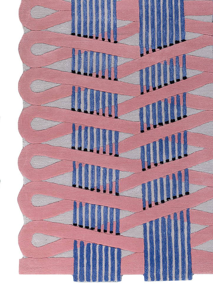 jaipur wunderkammer pink and purple wool and viscose Hand Tufted Rug - Corner jaipur wunderkammer pink and purple wool and viscose Hand Tufted Rug - Corner