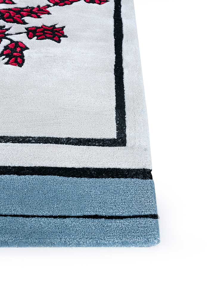 concoction blue wool and viscose Hand Tufted Rug - Corner concoction blue wool and viscose Hand Tufted Rug - Corner