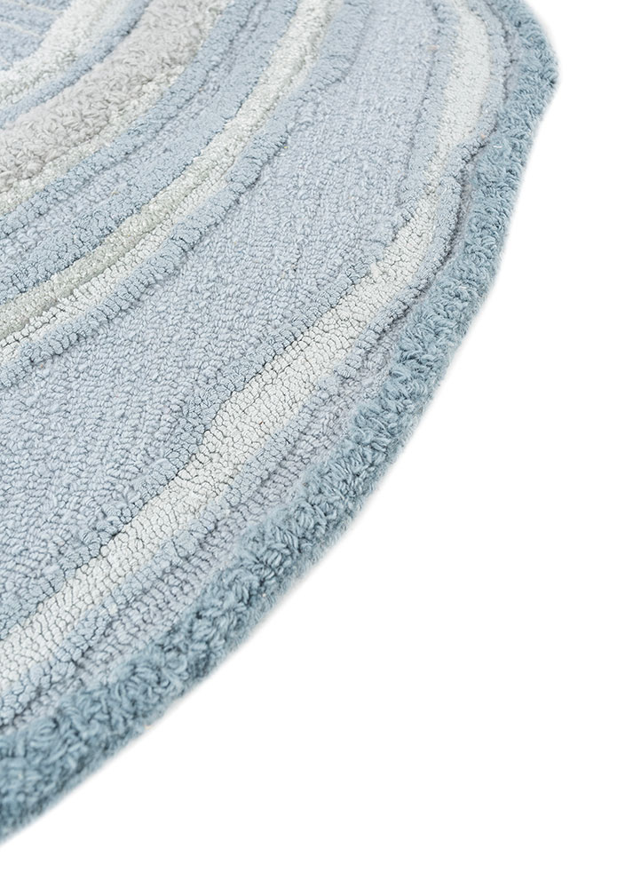 aurelia blue wool and viscose Hand Tufted Rug - Corner
